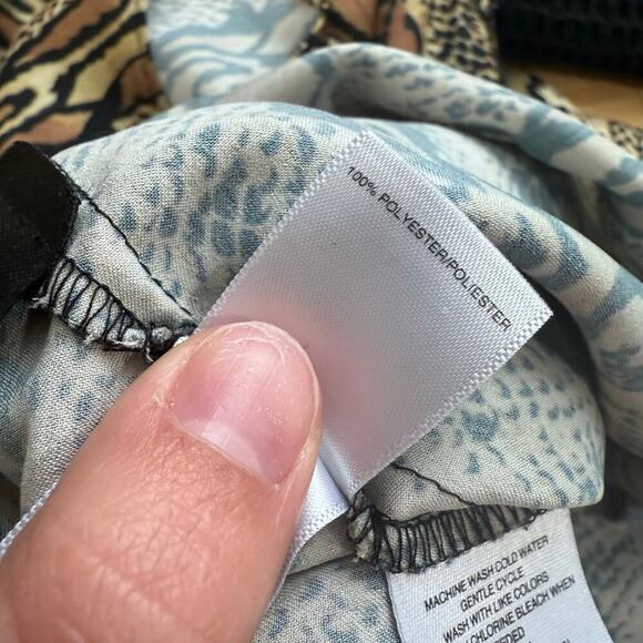 Great Jones Snake Print High Neck Drape Top Blouse Sleeveless Size Small - Picture 11 of 11